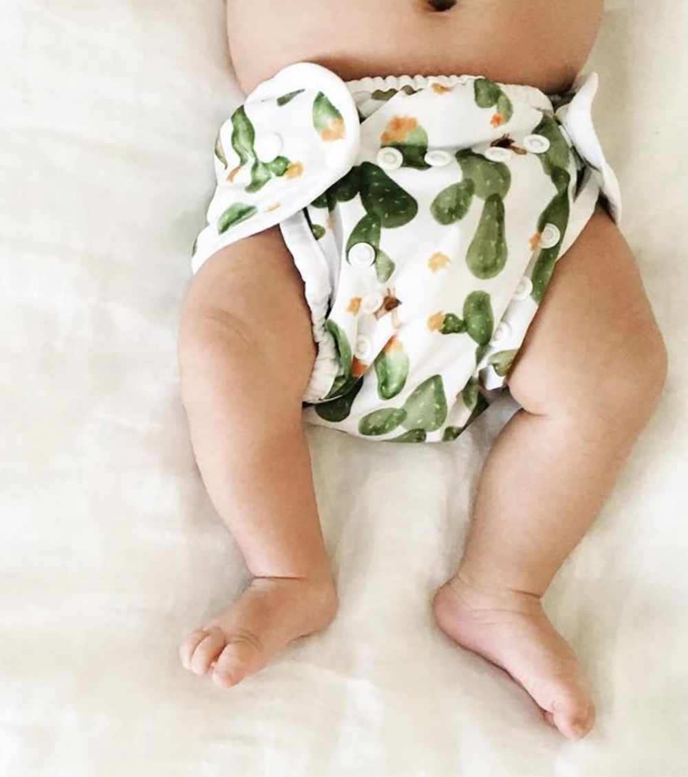 Baby with cloth diaper