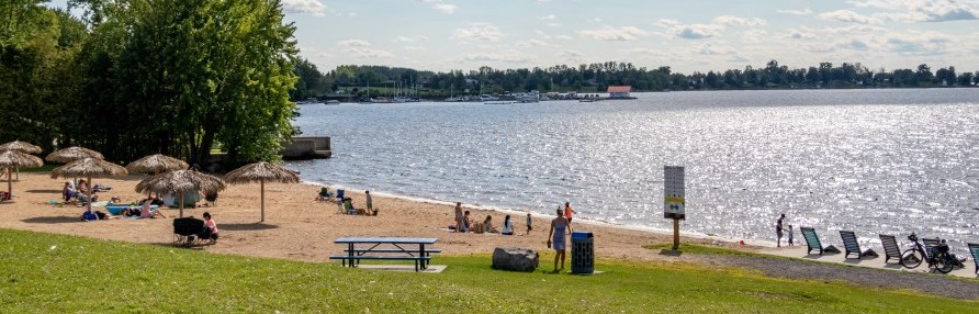 People enjoying the beach on a sunny day