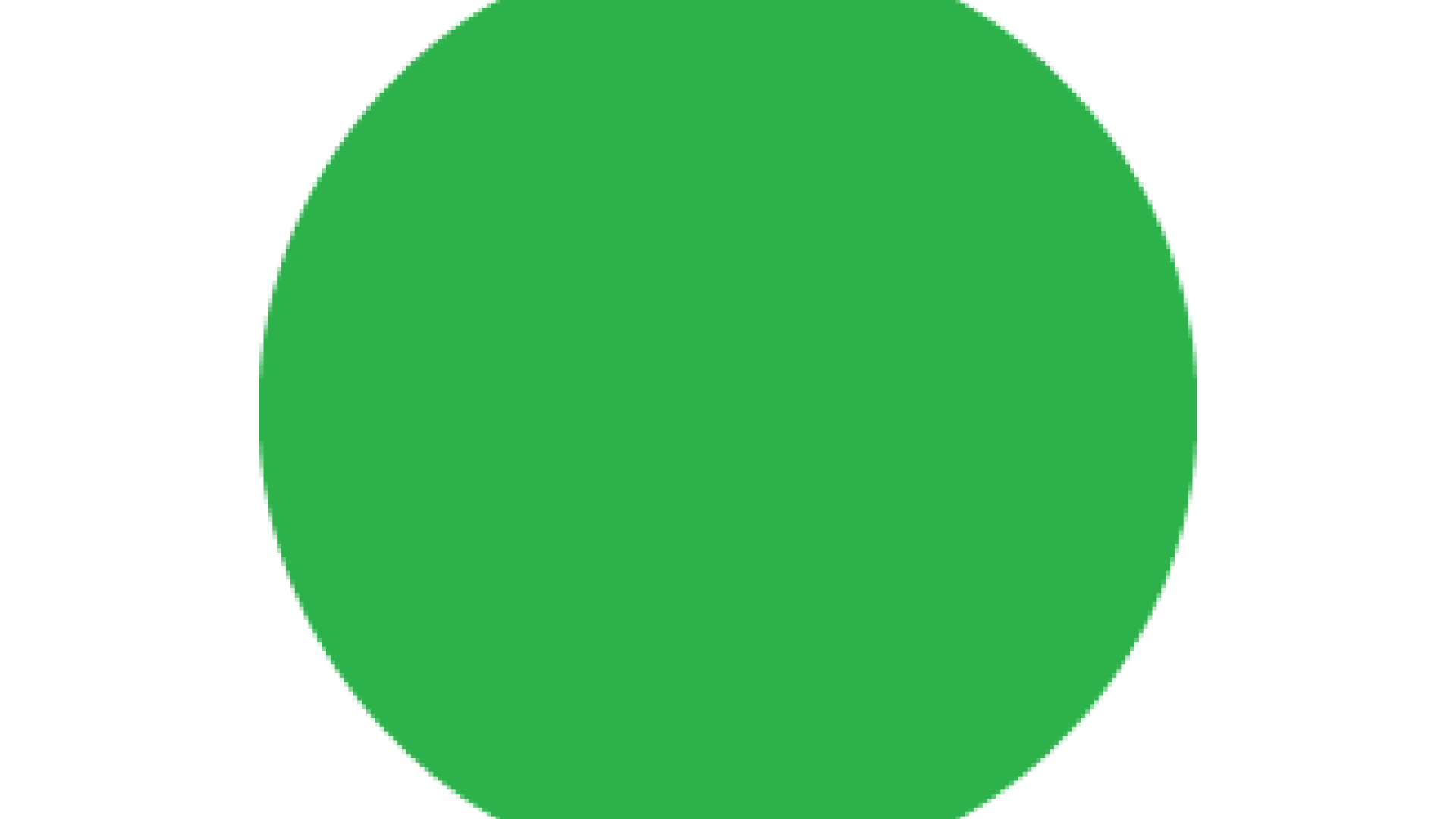 Green circle on a white background.