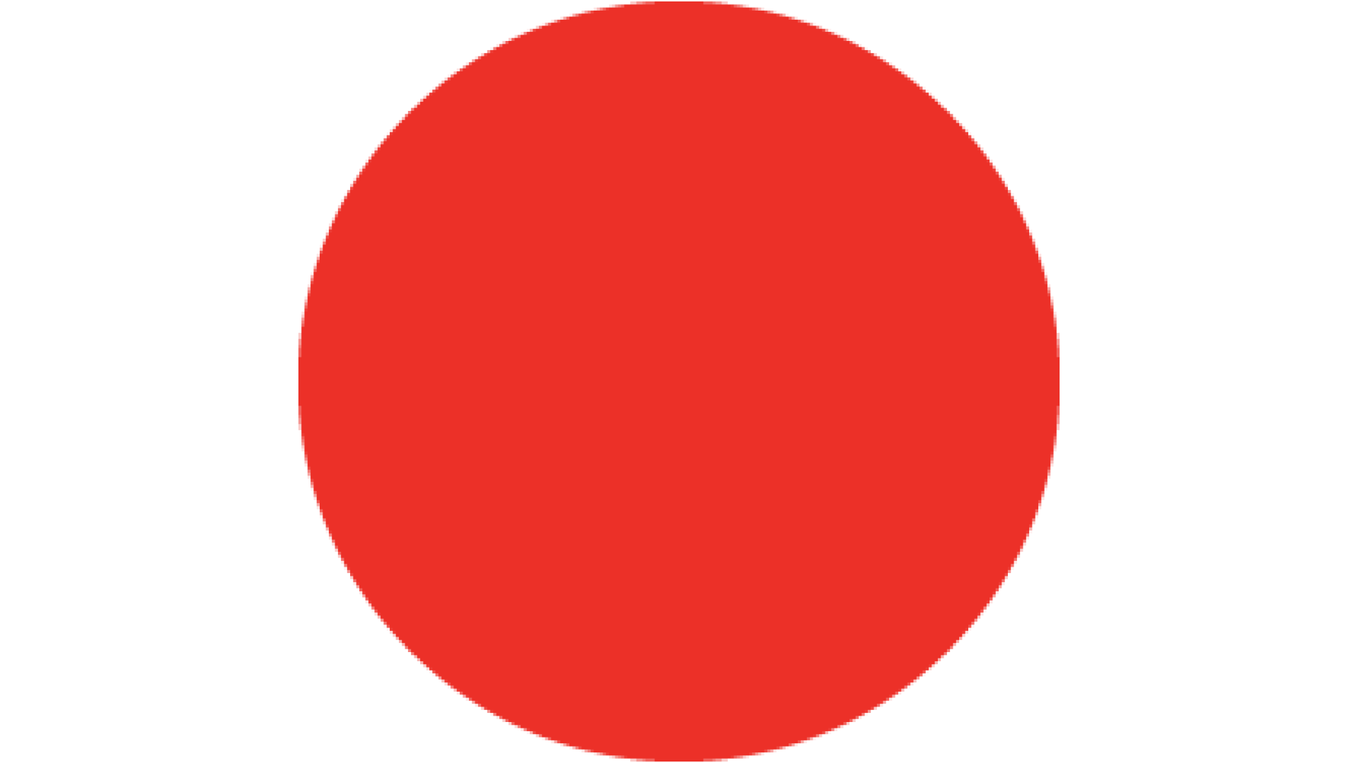 Red circle on a white background.