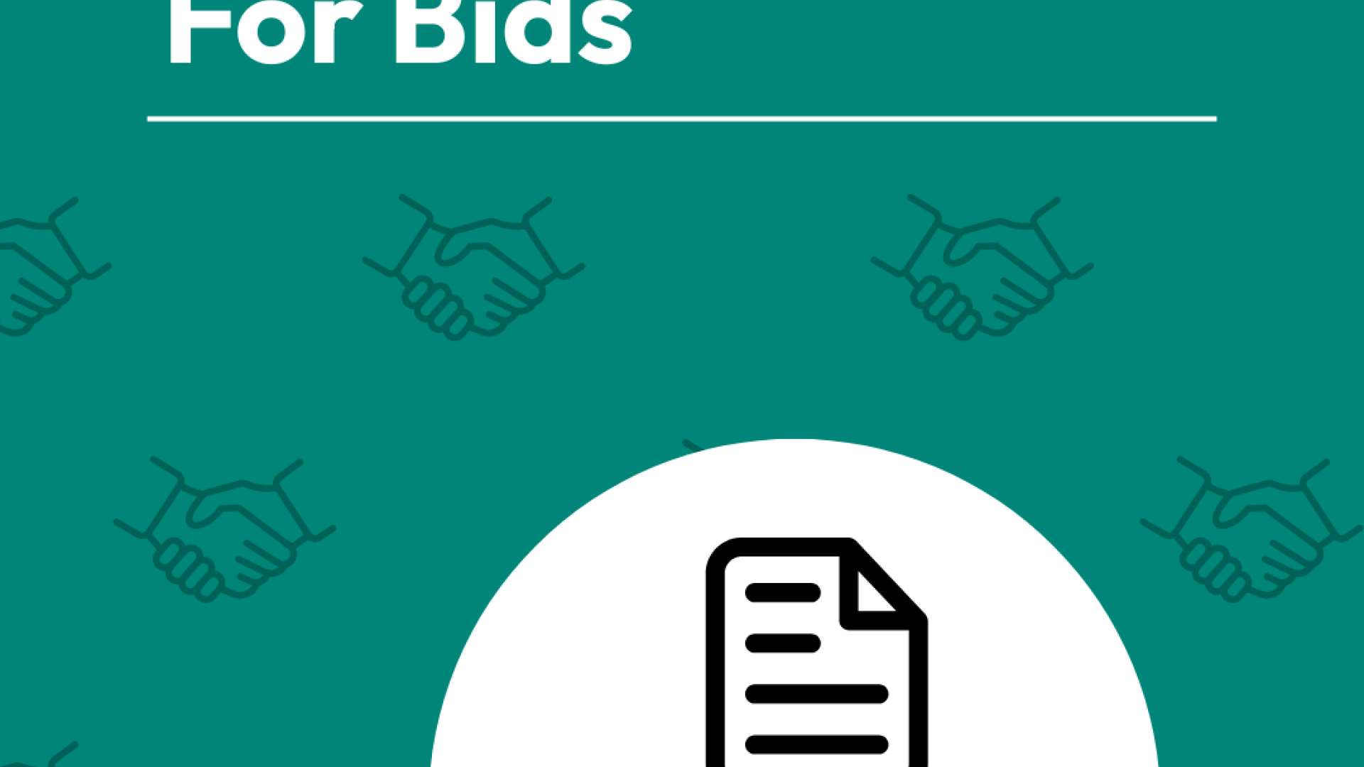 Request for Bids cover, green background, handshake pattern, Champlain Township logo.