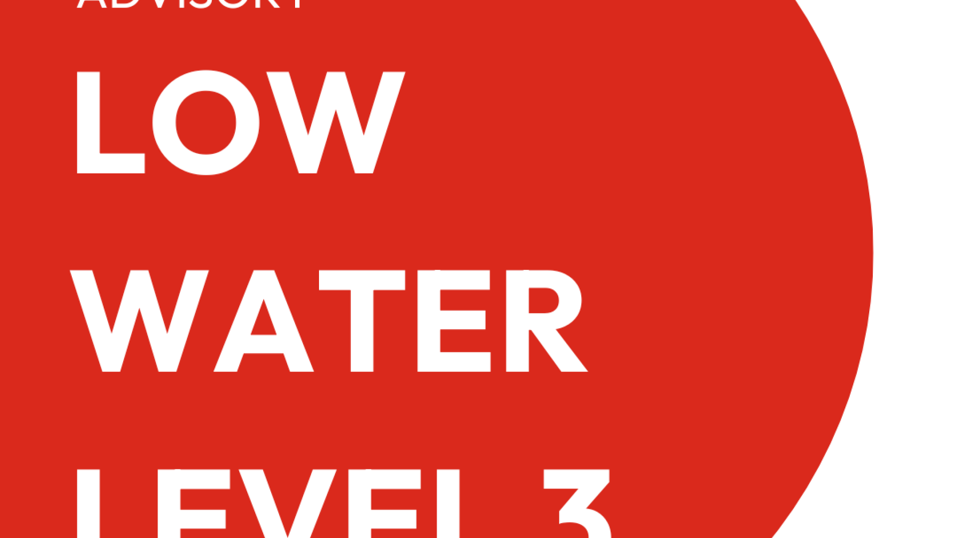 Low Water Level 3 advisory, red circle, Champlain Township logo in corner.