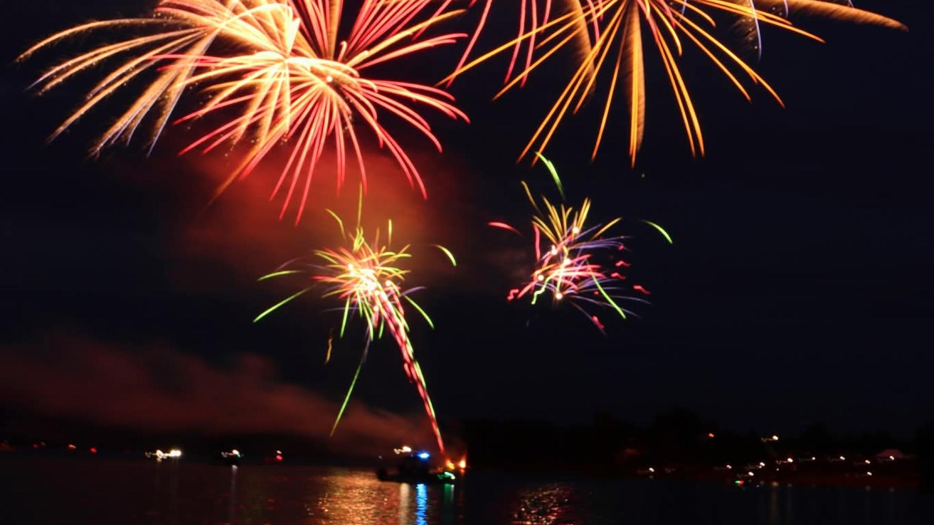 Fireworks over the river