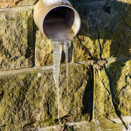 frozen water out from a home pipe