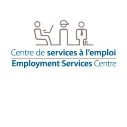 trois figures stylisées au-dessus du nom bilingue de l'organisation, en anglais et en français.
