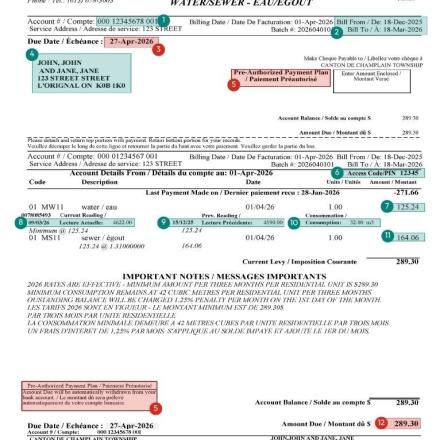 Annotated Township of Champlain water and sewer bill showing account details, billing dates, usage, charges, and total amount due, with numbered callouts explaining each section.