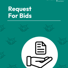 Request for Bids cover, green background, handshake pattern, Champlain Township logo.