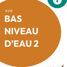 Avis bas niveau d'eau 2, logo de la Nation de Champlain en bas.