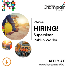 Hiring ad for Public Works Supervisor, featuring construction scenes.